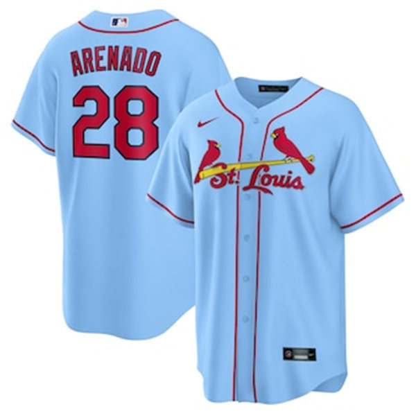 Women's St. Louis Cardinals #28 Nolan Arenado Nike Blue Jersey