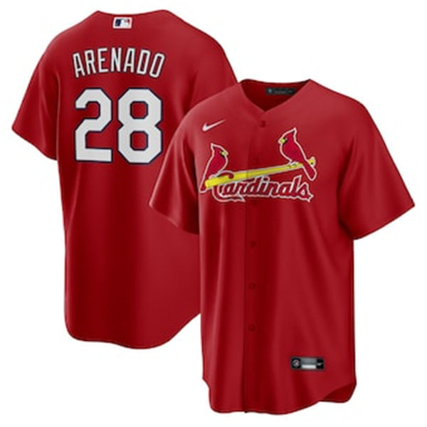 Women's St. Louis Cardinals #28 Nolan Arenado Nike Red Jersey