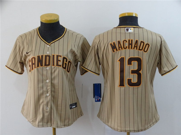 Women's San Diego Padres #13 Manny Machado Nike Tan Brown Jersey