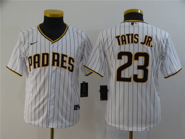 Women's San Diego Padres #23 Fernando Tatis Jr. Nike White Pinstripe Jersey