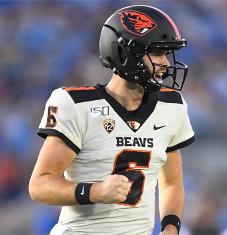 Men's Oregon State Beavers #6 Jake Luton White Nike College Football Jersey