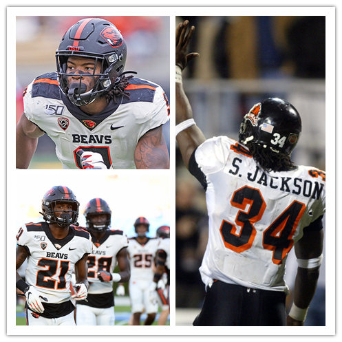 Mens Oregon State Beavers Custom  Dennis Weathersby Steven Jackson Brandon Browner White Nike Football Jersey
