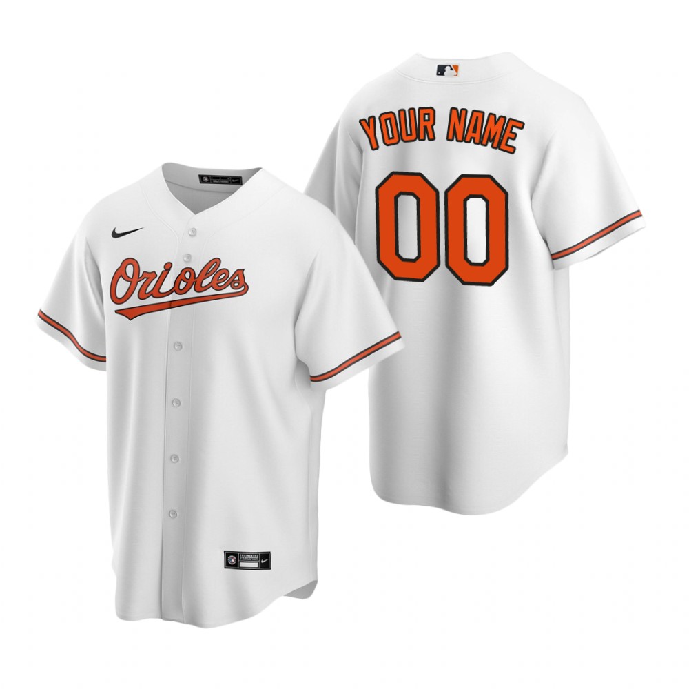 Youth Baltimore Orioles Custom Nike White Cool Base Home Jersey 