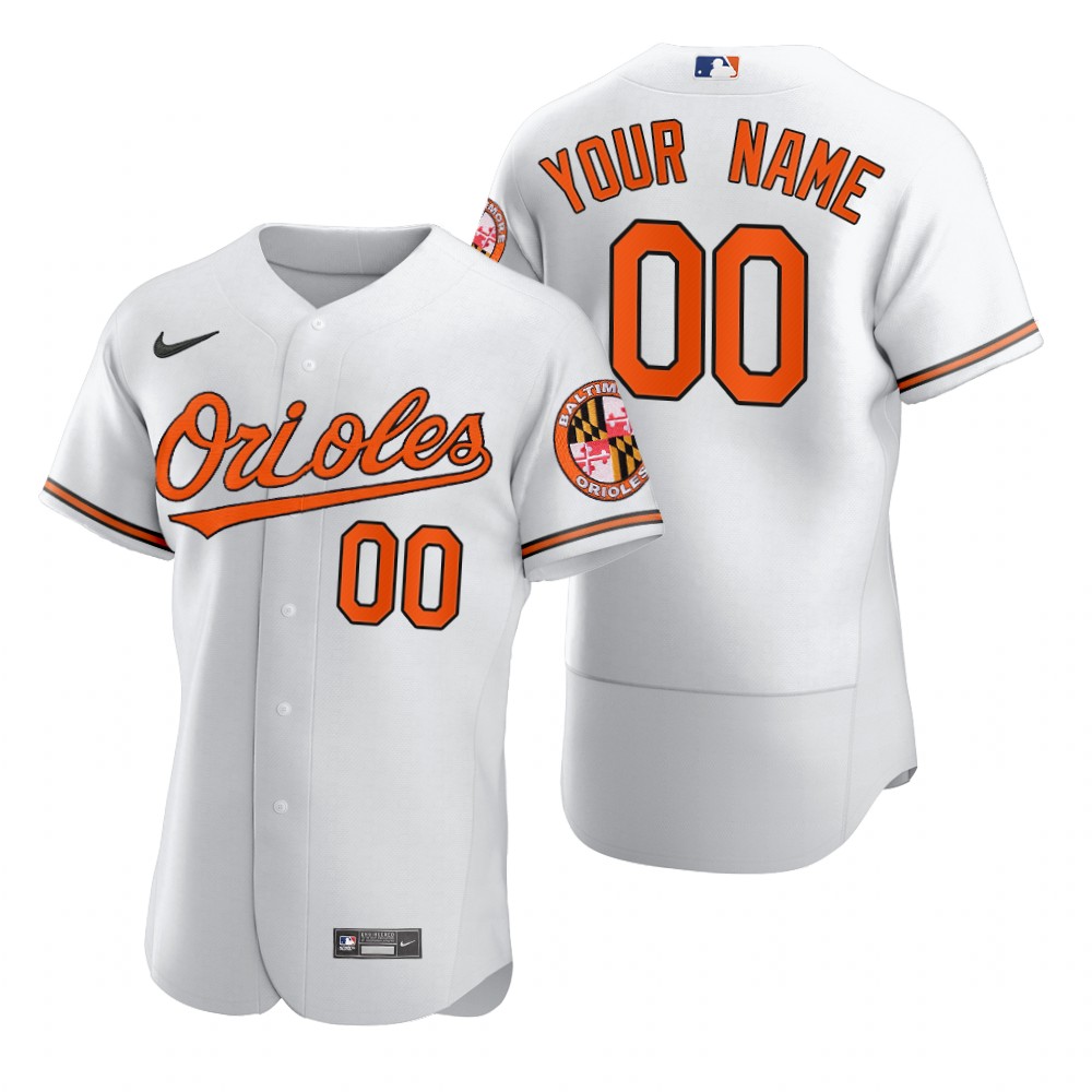 Mens Baltimore Orioles Custom Cameron Bishop Gunnar Henderson Cedric Mullins Dean Kremer Nike White Flex Base Jersey