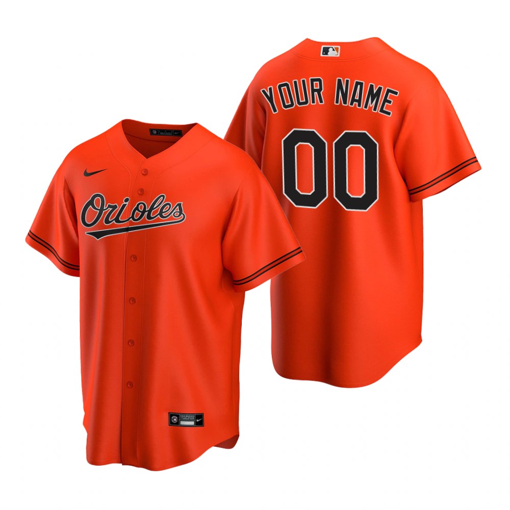 Men's Baltimore Orioles Custom Nike Orange Alternate Cool Base Jersey