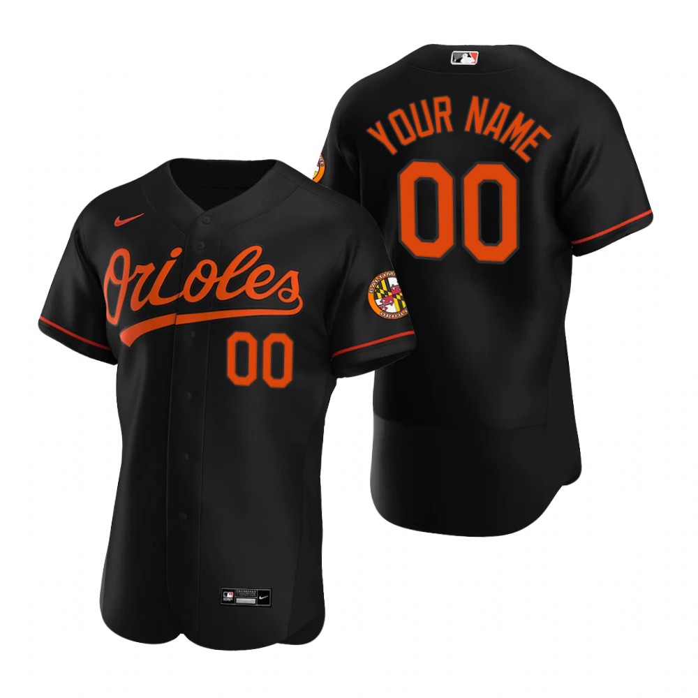 Mens Baltimore Orioles Custom Gunnar Henderson Cedric Mullins Dean Kremer Boog Powell Nike Black FlexBase Jersey