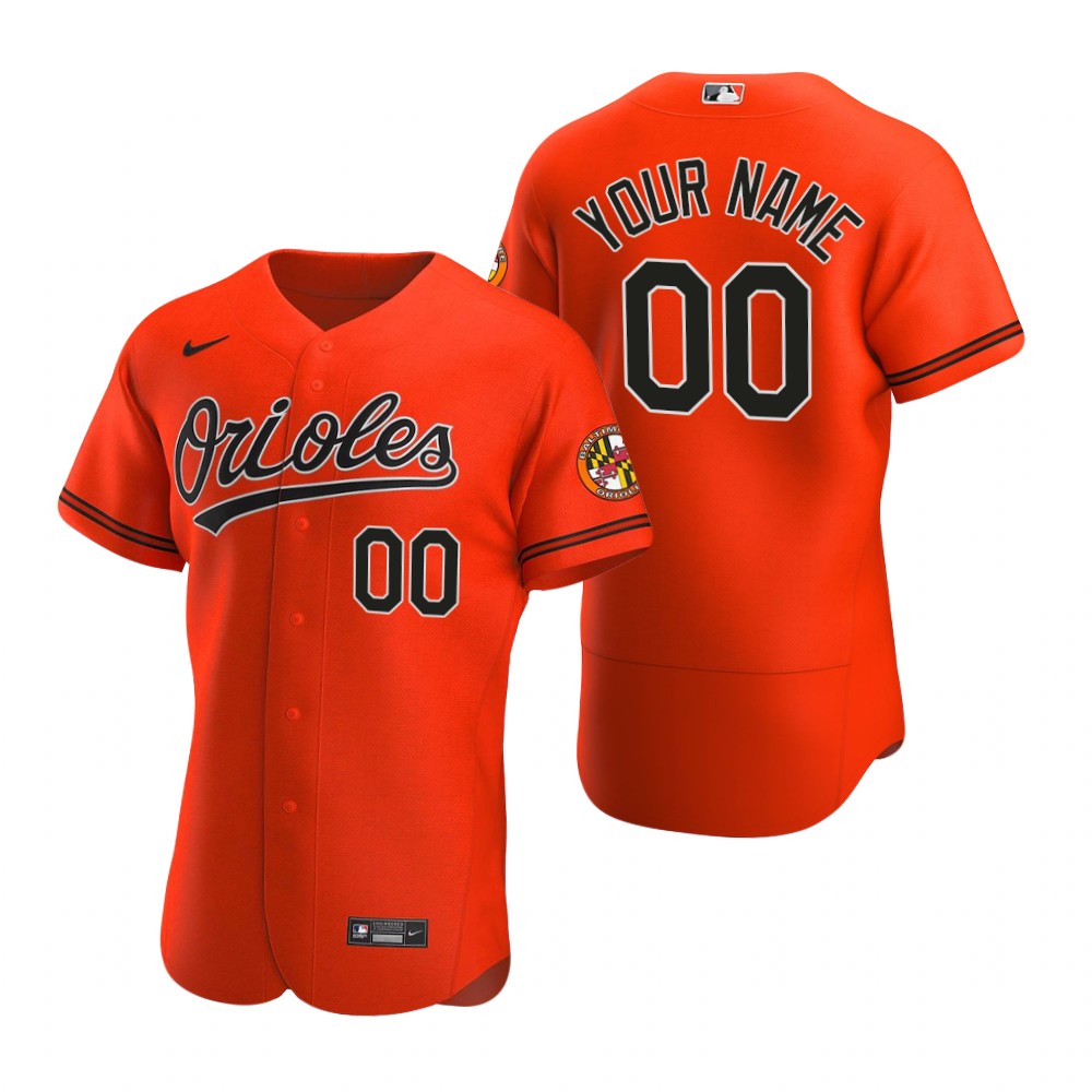 Mens Baltimore Orioles Custom Brooks Robinson Cal Ripken Jr. Jim Palmer Cedric Mullins  Nike Orange FlexBase Jersey