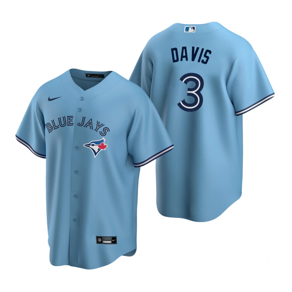 Men's Toronto Blue Jays #3 Jonathan Davis Nike Powder Blue Alternate Cool Base Jersey