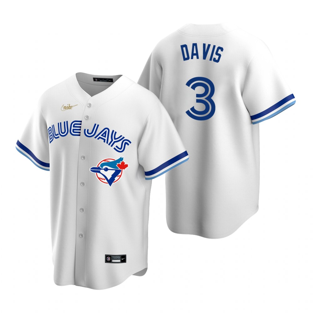 Men's Toronto Blue Jays #3 Jonathan Davis Nike White Cooperstown Collection Jersey