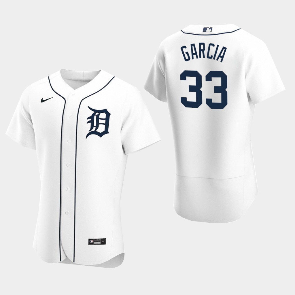 Men's Detroit Tigers #33 Bryan Garcia Nike White Home Cool Base Jersey