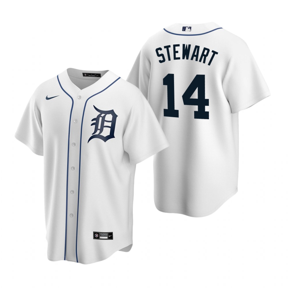 Men's Detroit Tigers #14 Christin Stewart Nike White Home Cool Base Jersey