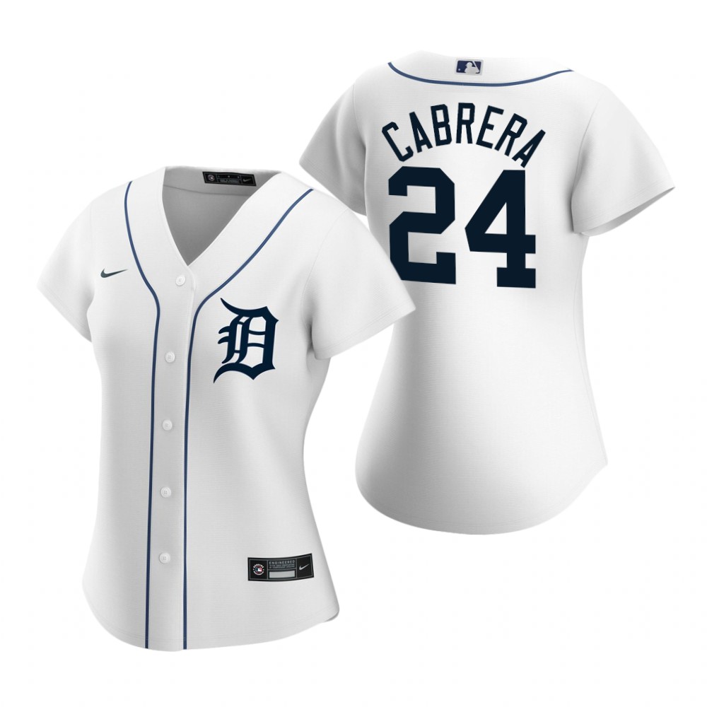 Women's Detroit Tigers #24 Miguel Cabrera Nike White Home Jersey