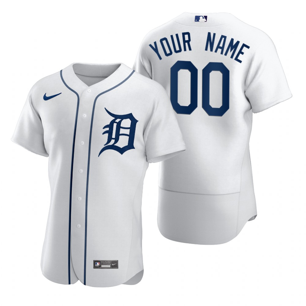 Men's Detroit Tigers Custom Nike Grey Road Cool Base Jersey