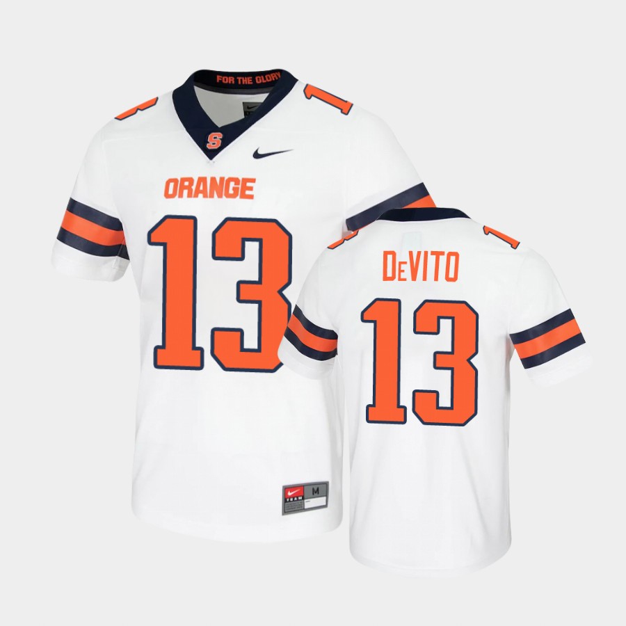 Men's Syracuse Orange #13 Tommy DeVito Nike White College Football Jersey