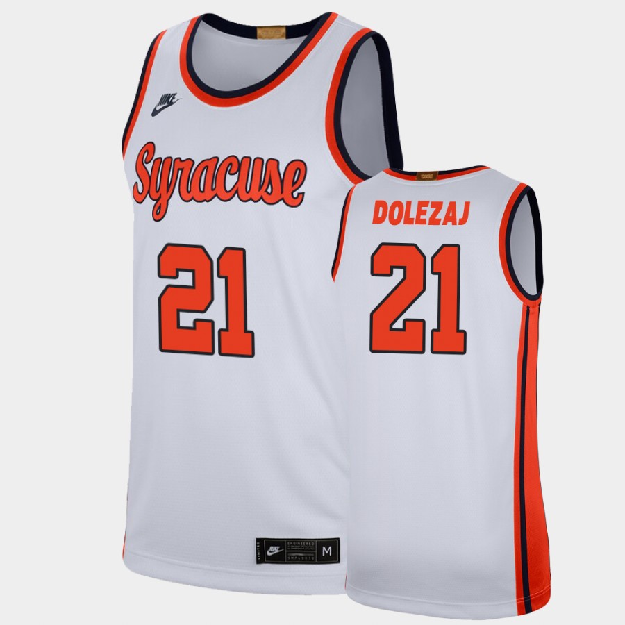Men's Syracuse Orange #21 Marek Dolezaj Nike White Retro College Basketball Jersey