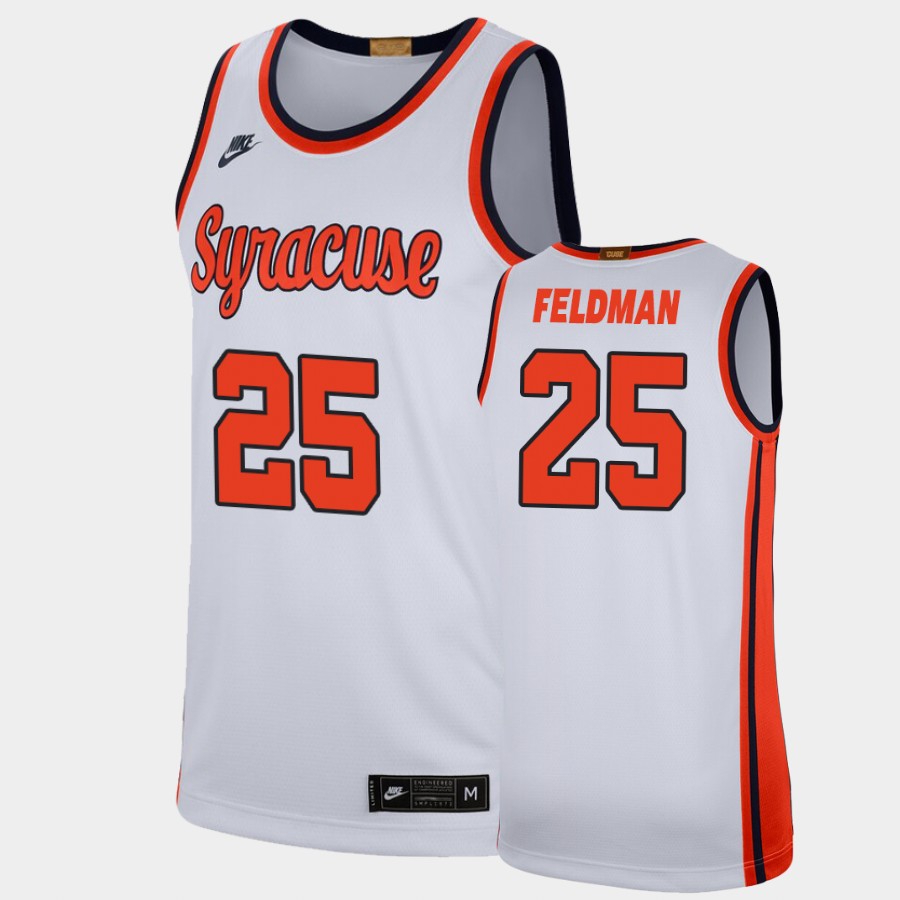 Men's Syracuse Orange #25 Shane Feldman Nike White Retro College Basketball Jersey