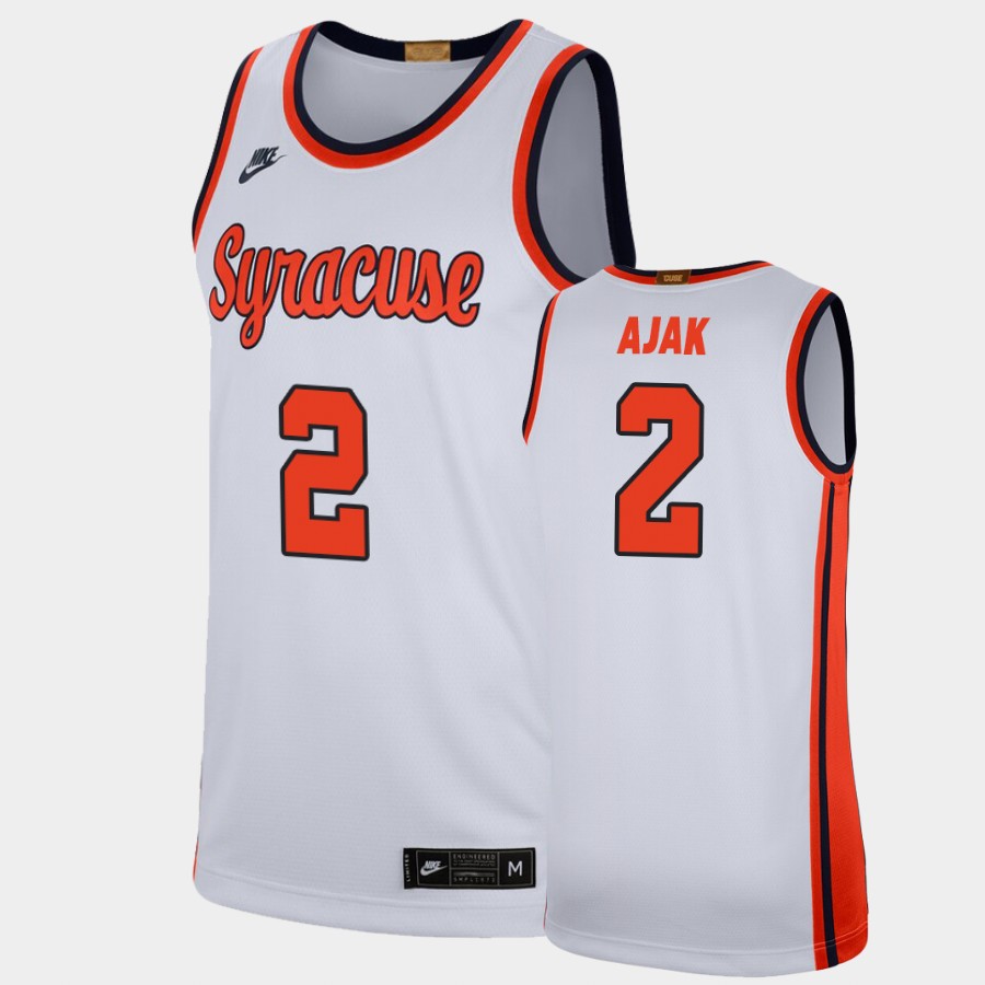 Men's Syracuse Orange #2 John Bol Ajak Nike White Retro College Basketball Jersey