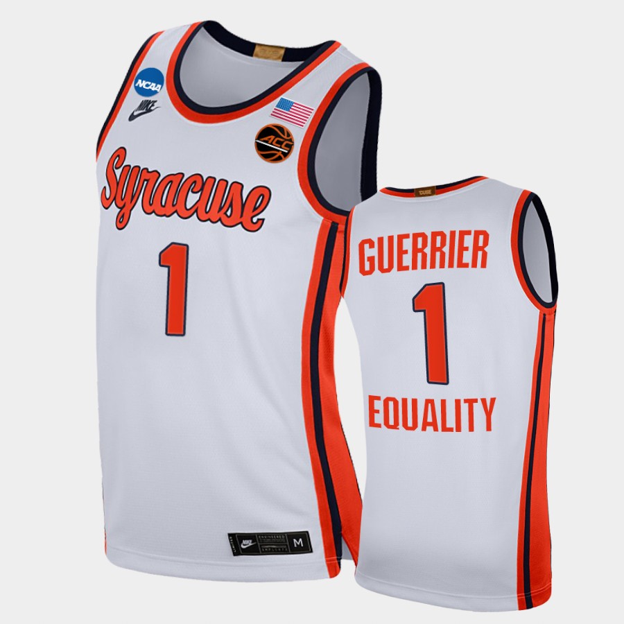 Men Syracuse Orange #1 Quincy Guerrier Nike White Retro College Basketball Jersey