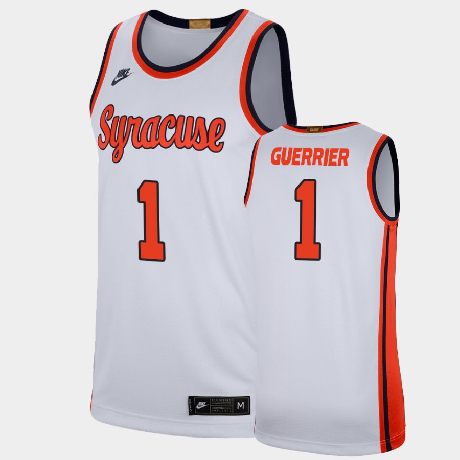 Men's Syracuse Orange #1 Quincy Guerrier Nike White Retro College Basketball Jersey