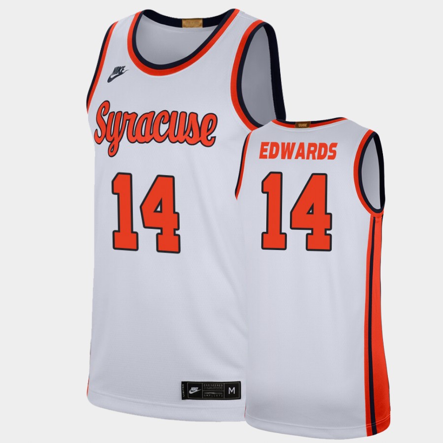 Men's Syracuse Orange #14 Jesse Edwards Nike White Retro College Basketball Jersey