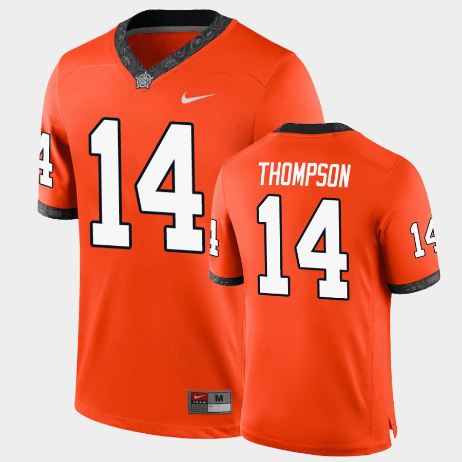 Men's Oklahoma State Cowboys #14 Peyton Thompson Nike Orange College Football Jersey