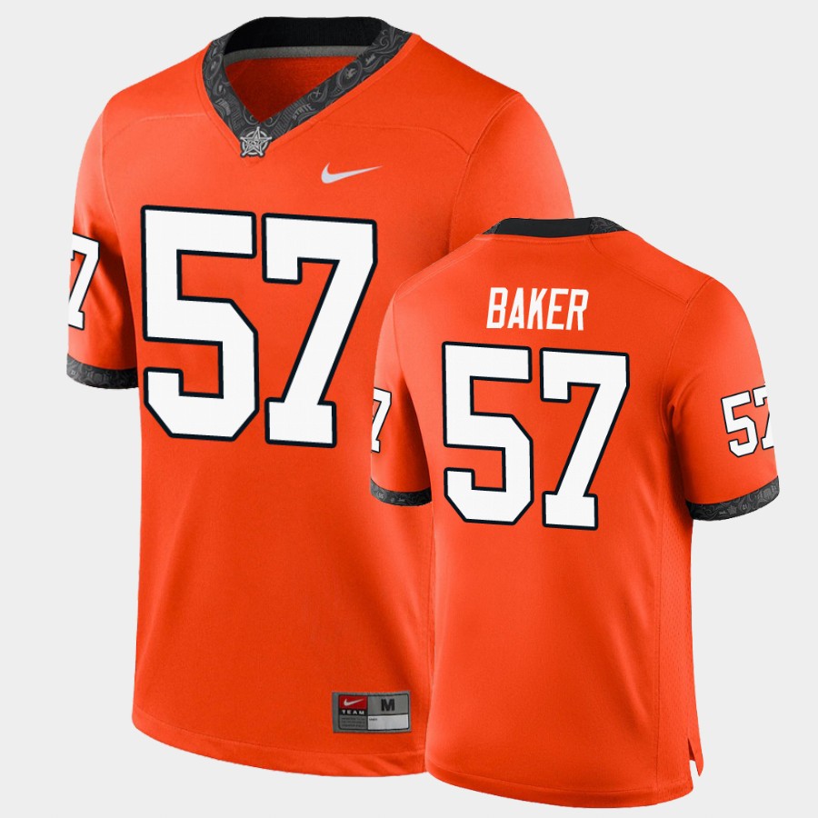 Men's Oklahoma State Cowboys #57 Ryan Baker Nike Orange College Football Jersey