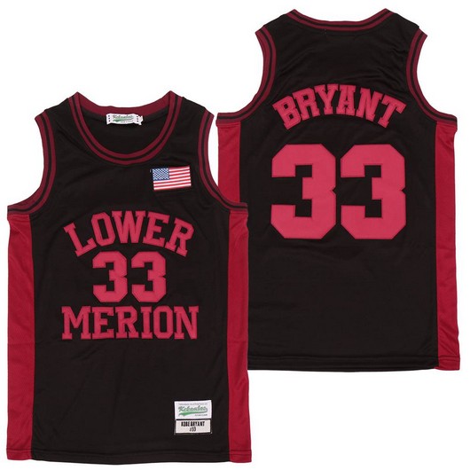 Men's Lower Merion High School #33 Kobe Bryant Black High School Swingman Basketball Jersey