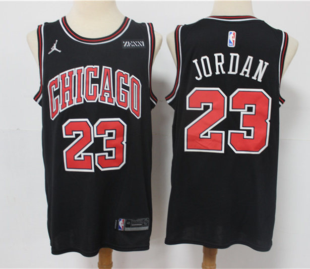 Men's Chicago Bulls #23 Michael Jordan Full Black Jordan Brand Jersey