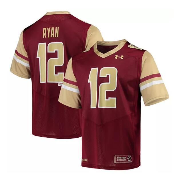 Men's Boston College Eagles #12 Matt Ryan Under Armour Maroon Gold Alumni Football Jersey