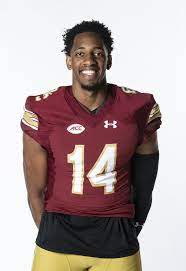 Men's Boston College Eagles #14 Sam Johnson III Maroon White Under Armour Football Jersey