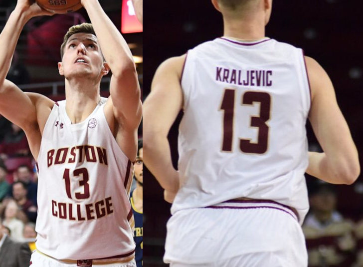 Men's Boston College Eagles #13 Luka Kraljevic 2020 White Under Armour Basketball Jersey