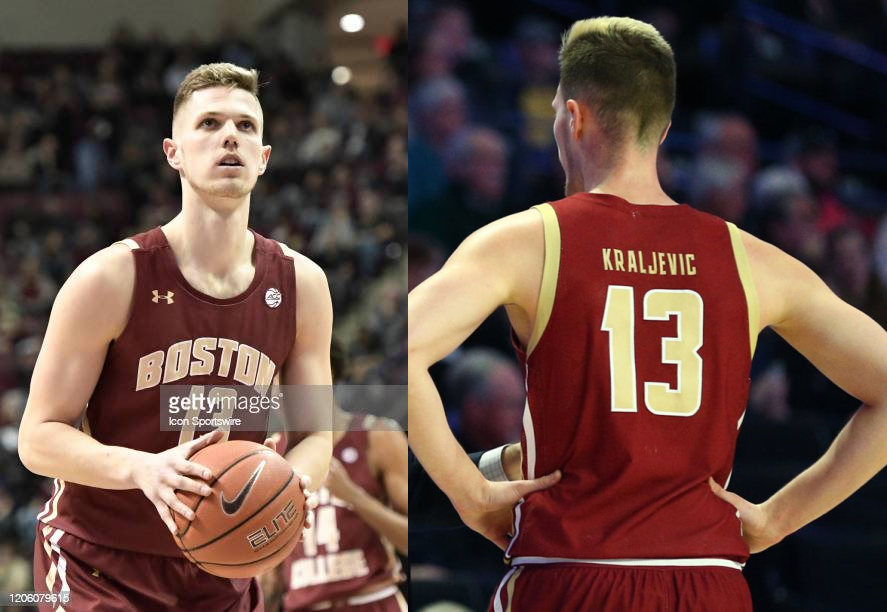 Men's Boston College Eagles #13 Luka Kraljevic 2020 Maroon Under Armour Basketball Jersey