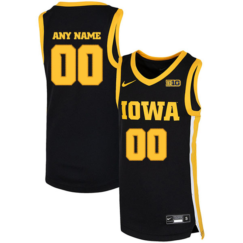 Iowa Hawkeyes Custom Nike Black College Basketball Jersey