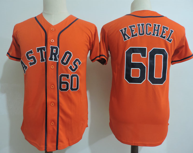 Youth Houston Astros #60 Dallas Keuchel Majestic Orange Jersey