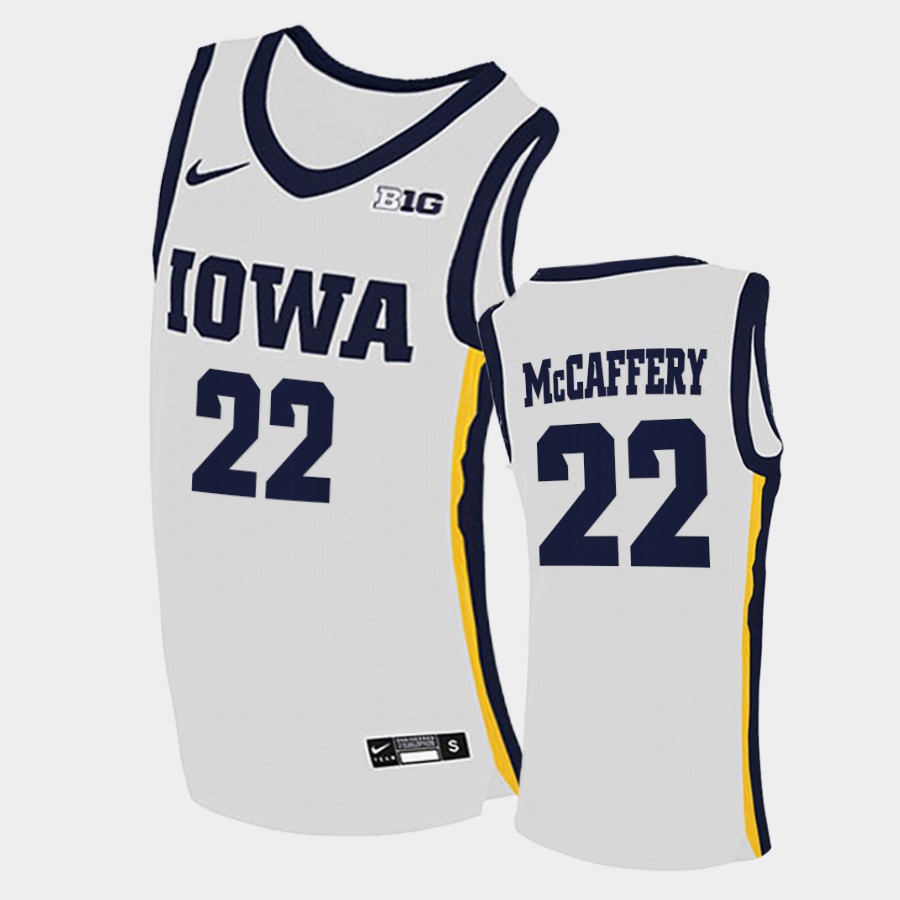 Men Iowa Hawkeyes #22 Patrick McCaffery Nike 2020 White Home College Basketball Jersey