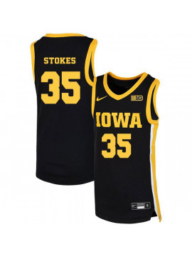 Men's Iowa Hawkeyes #35 Darius Stokes Nike 2020 Black Alumni College Basketball Jersey