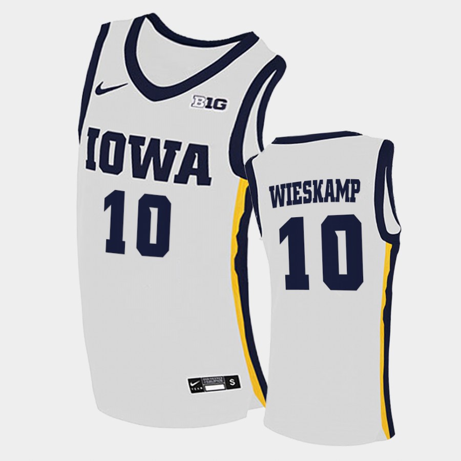 Men Iowa Hawkeyes #10 Joe Wieskamp Nike 2020 White Home College Basketball Jersey
