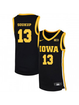 Men's Iowa Hawkeyes #13 Steven Soukup Nike 2020 Black Alumni College Basketball Jersey