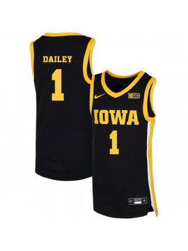Men's Iowa Hawkeyes #1 Maishe Dailey Nike 2020 Black Alumni College Basketball Jersey