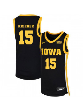 Men's Iowa Hawkeyes #15 Ryan Kriener Nike 2020 Black Alumni College Basketball Jersey