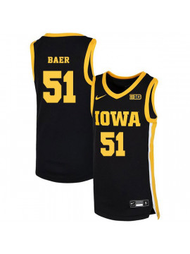Men's Iowa Hawkeyes #51 Nicholas Baer Nike 2020 Black Alumni College Basketball Jersey