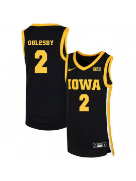 Men's Iowa Hawkeyes #2 Josh Oglesby Nike 2020 Black Alumni College Basketball Jersey