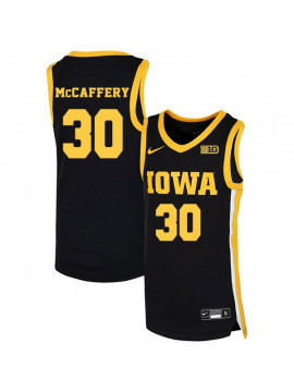 Men's Iowa Hawkeyes #30 Connor McCaffery Nike 2020 Black Alumni College Basketball Jersey