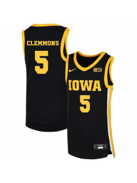 Men's Iowa Hawkeyes #5 Anthony Clemmons Nike 2020 Black Alumni College Basketball Jersey