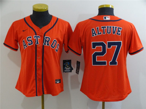 Women's Houston Astros #27 Jose Altuve Nike Orange Jersey