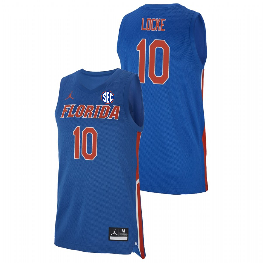Men's Florida Gators #10 Noah Locke 2020 Royal Jordan College Basketball Jersey