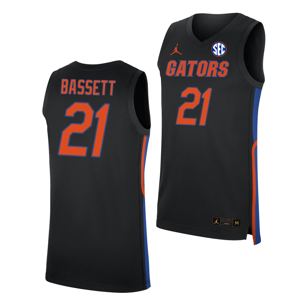 Men's Florida Gators #21 Dontay Bassett 2020 Black Jordan College Basketball Jersey