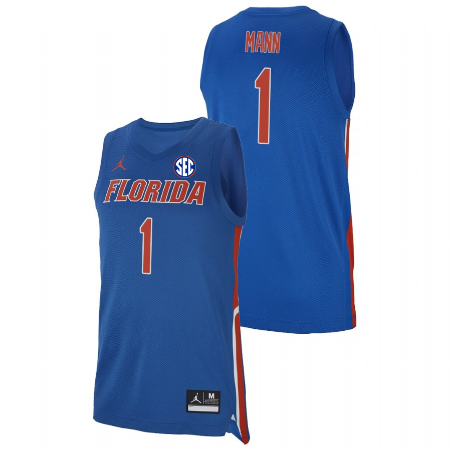 Men's Florida Gators #1 Tre Mann 2020 Royal Jordan College Basketball Jersey