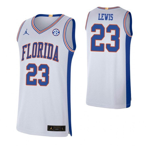 Men's Florida Gators #23 Scottie Lewis White Retro Jordan College Basketball Jersey