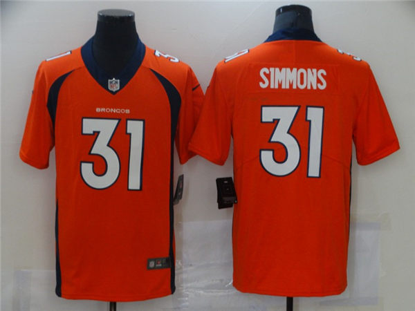 Men's Denver Broncos #31 Justin Simmons Orange Nike Vapor Untouchable Limited Jersey